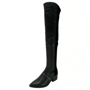 Report Zaria Black Faux Leather & Suede OTK Womens Boots Size 5M